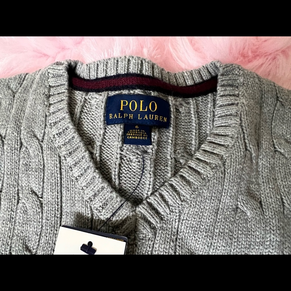 New Polo Ralph Lauren Little Boys Cable-Knit Sweater Vest - Picture 5 of 6